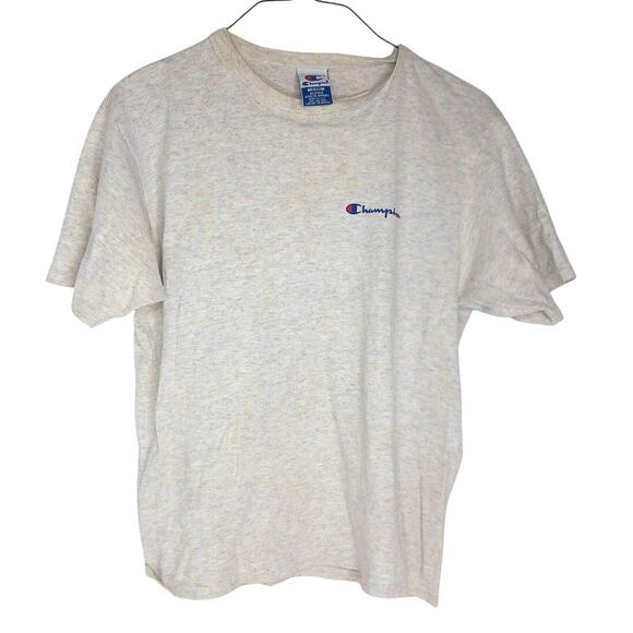 Champion Other - Vintage Champion T-Shirt 90s Embroidered Script Logo Heather Gray Made in USA M